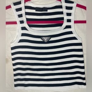 Striped Black and White Women's Top